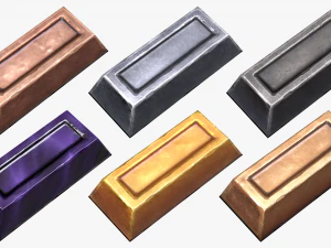 paquete de lingotes estilizados Modelo 3D