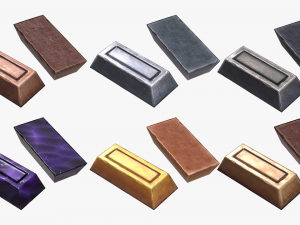 stylized ingots pack Modello 3D