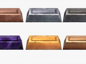 stylized ingots pack Modello 3D
