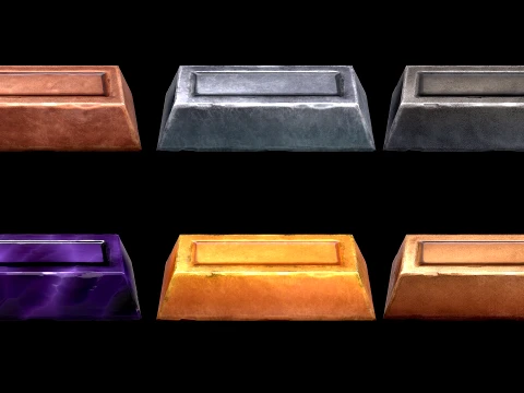 Stylized Ingots Pack Metal Industrial Craft Forge Resource Set 3D Model