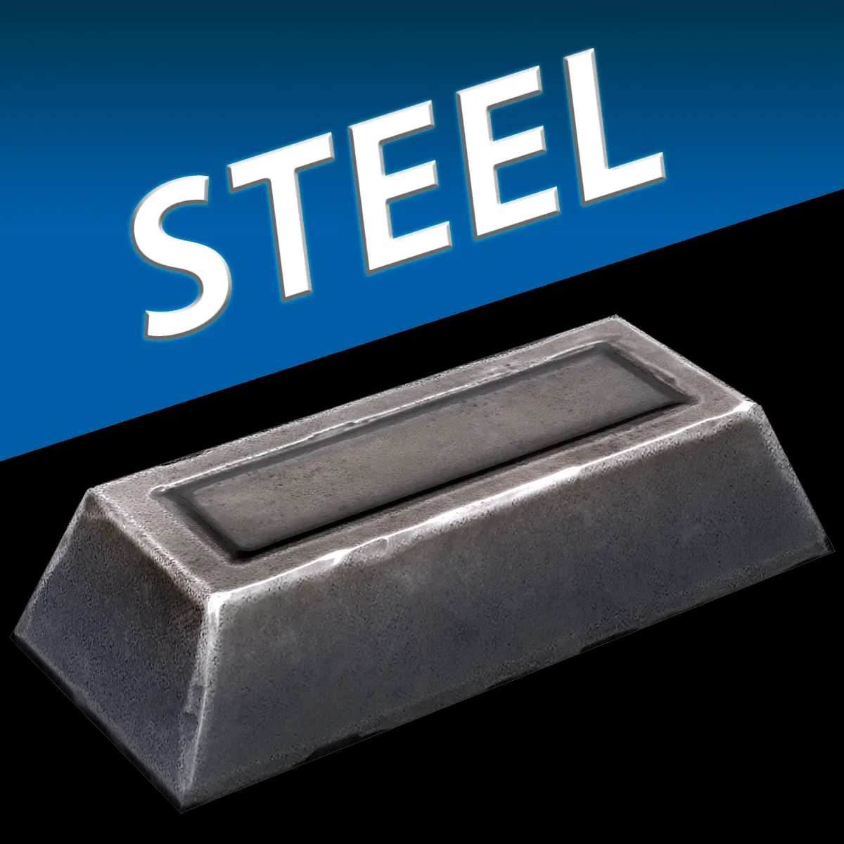 Steel Ingot Iron Bar Industrial Craft Forge Resource 3D Model .c4d .max .obj .3ds .fbx .stl .blend 
