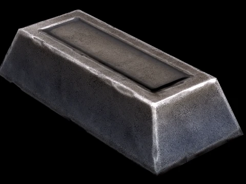 Steel Ingot Iron Bar Industrial Craft Forge Resource 3D Model