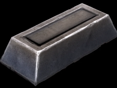 Steel Ingot Iron Bar Industrial Craft Forge Resource 3D Model