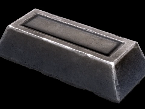 Steel Ingot Iron Bar Industrial Craft Forge Resource 3D Model