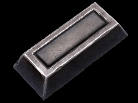 Steel Ingot Iron Bar Industrial Craft Forge Resource 3D Model