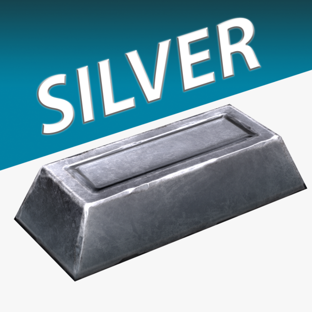 silver ingot 3D Model .c4d .max .obj .3ds .fbx .stl .blend 