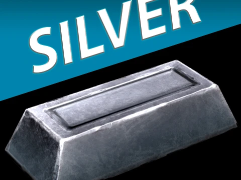 Lingote de plata Modelo 3D