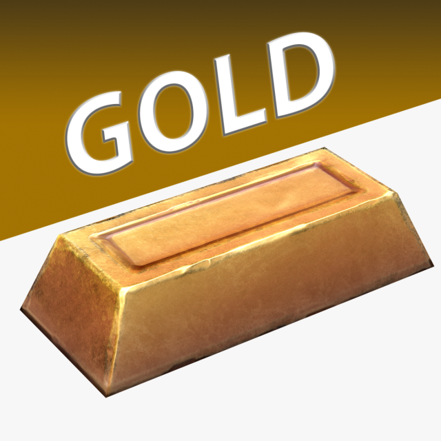 golden ingot 3D 模型 .c4d .max .obj .3ds .fbx .stl .blend 
