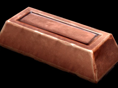 Copper Ingot Metal Bar Industrial Craft Forge Resource 3D Model