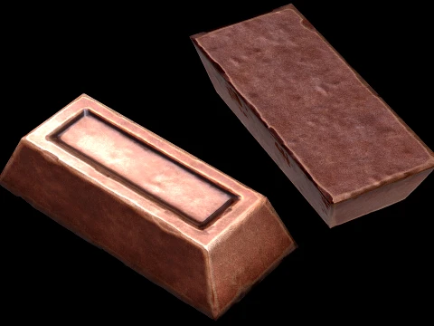 Copper Ingot Metal Bar Industrial Craft Forge Resource 3D Model