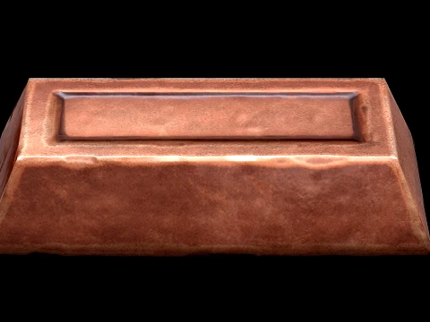 Copper Ingot Metal Bar Industrial Craft Forge Resource 3D Model
