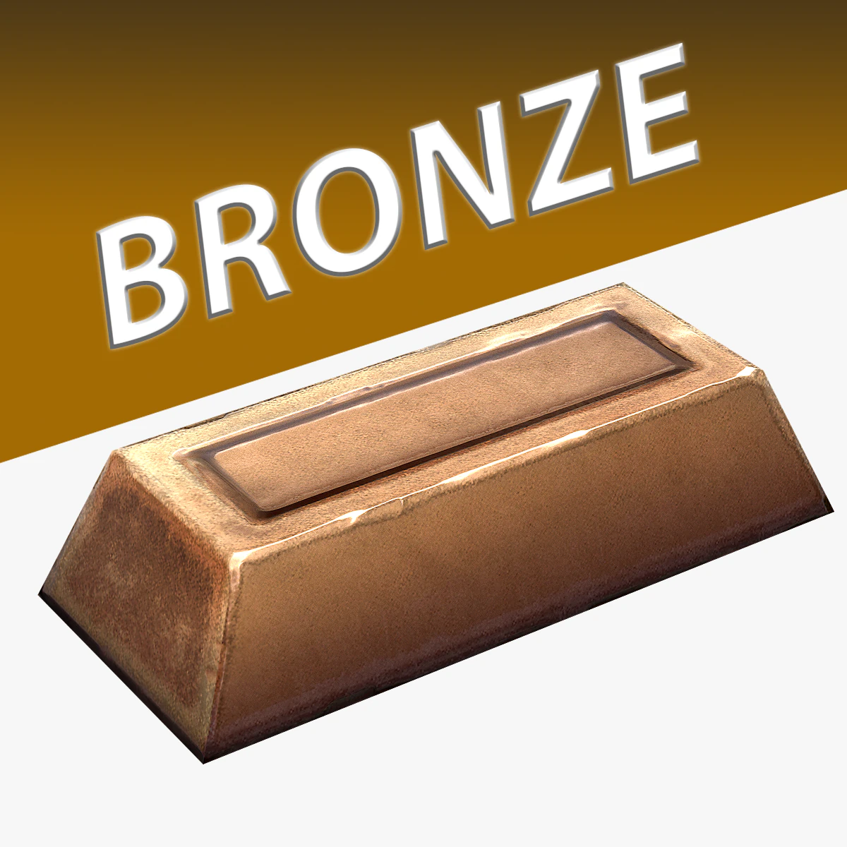 bronze ingot 3D Model .c4d .max .obj .3ds .fbx .stl .blend 