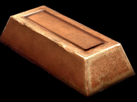 Bronze Ingot Metal Bar Industrial Craft Forge Resource 3D Model