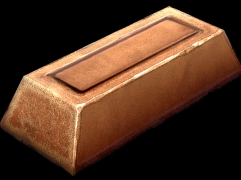 Bronze Ingot Metal Bar Industrial Craft Forge Resource 3D Model
