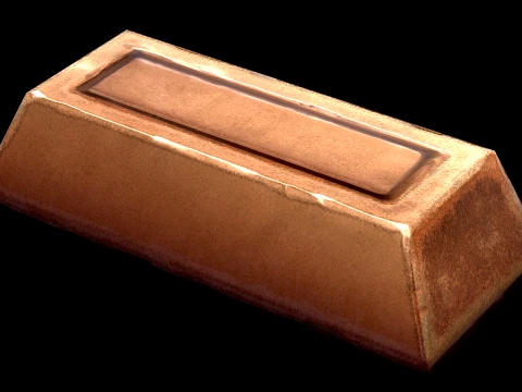 Bronze Ingot Metal Bar Industrial Craft Forge Resource 3D Model