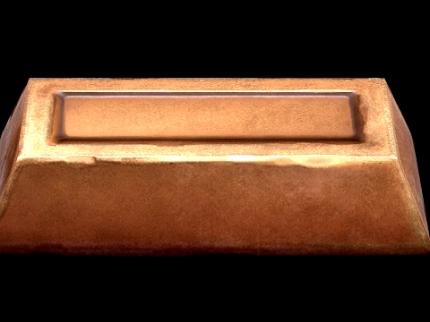 Bronze Ingot Metal Bar Industrial Craft Forge Resource 3D Model
