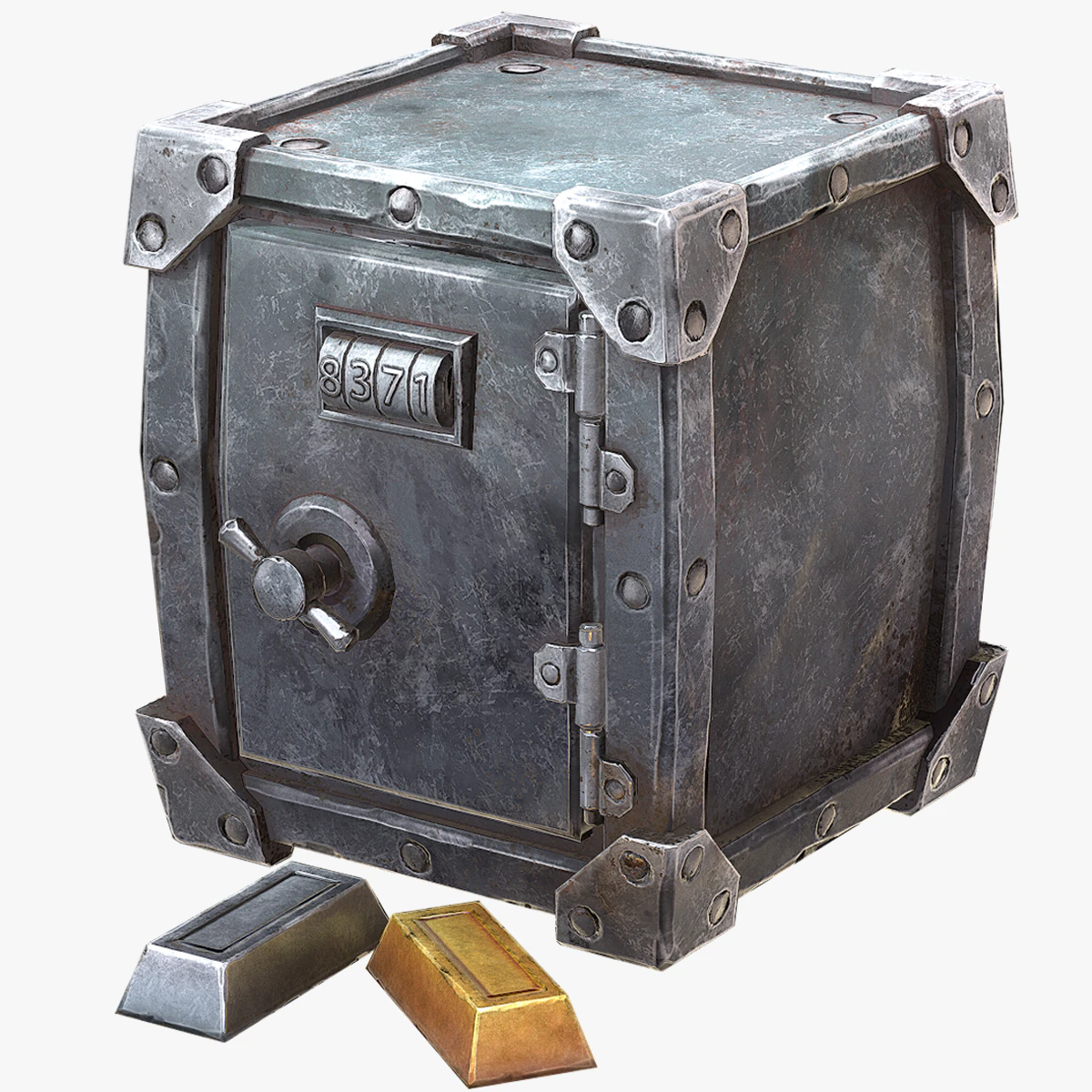 stylized safe 3D Model .c4d .max .obj .3ds .fbx .stl .blend