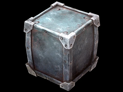 Stylized Safe Furniture Bank Gold Bar Silver Ingot 3D Model
