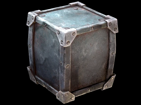Stylized Safe Furniture Bank Gold Bar Silver Ingot 3D Model