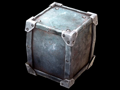 Stylized Safe Furniture Bank Gold Bar Silver Ingot 3D Model
