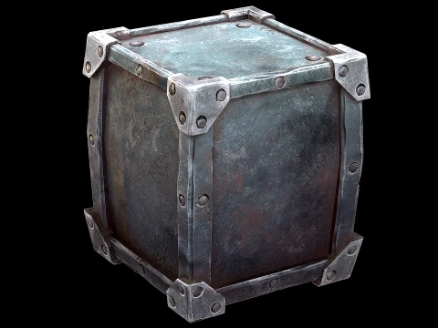 Stylized Safe Furniture Bank Gold Bar Silver Ingot 3D Model
