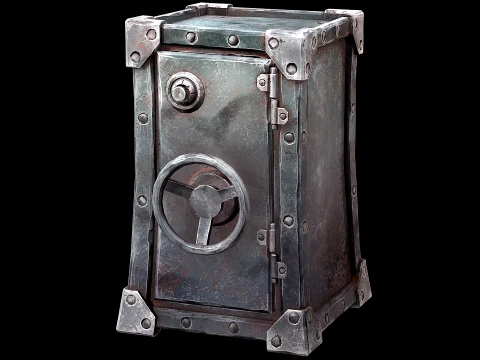Big Safe Gold Silver Bar Ingot Furniture Bank 3D Model