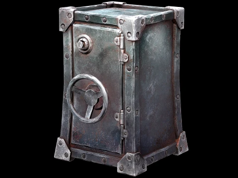 Big Safe Gold Silver Bar Ingot Furniture Bank 3D Model