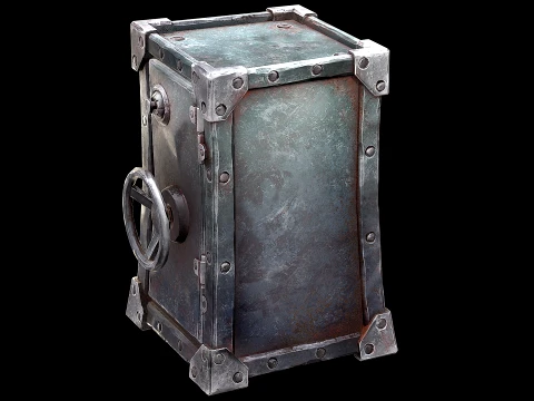 Big Safe Gold Silver Bar Ingot Furniture Bank 3D Model