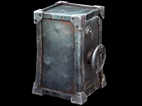 Big Safe Gold Silver Bar Ingot Furniture Bank 3D Model