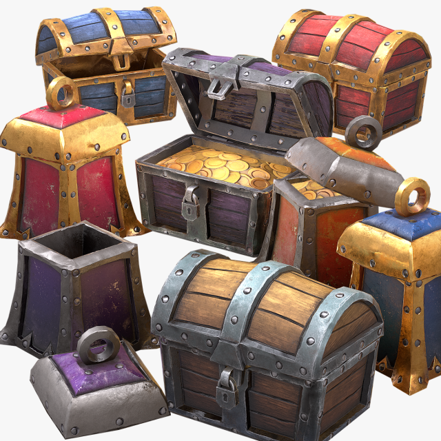 chest pack stylized Modèle 3D .c4d .max .obj .3ds .fbx .stl .blend 