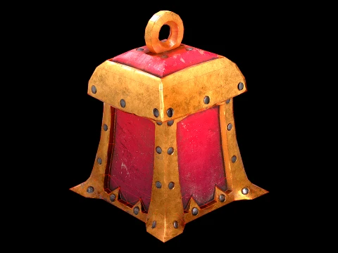 Stylized Chest Gold Coins Treasure Pirate Furniture 3D Model