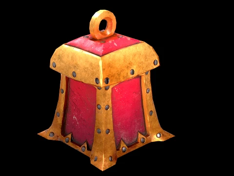 Stylized Chest Gold Coins Treasure Pirate Furniture 3D Model