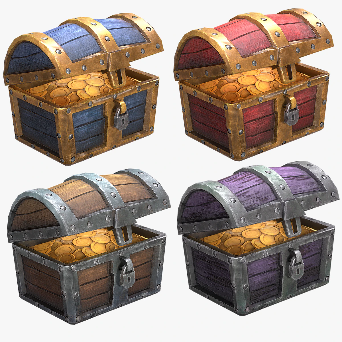 chest stylized 3D Model .c4d .max .obj .3ds .fbx .stl .blend 