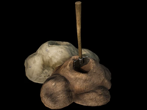 Schatgraverset Stapel aardezandgraafschep 3D Model