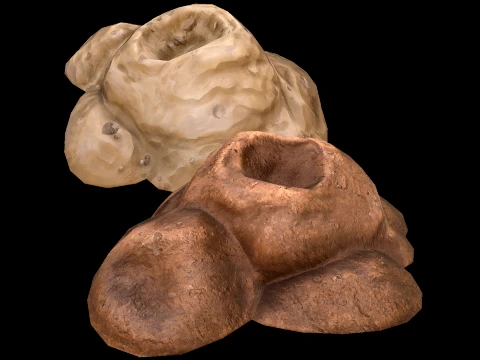 Pile Of Earth Stylized Archaeological Excavation Treasures 3D Model