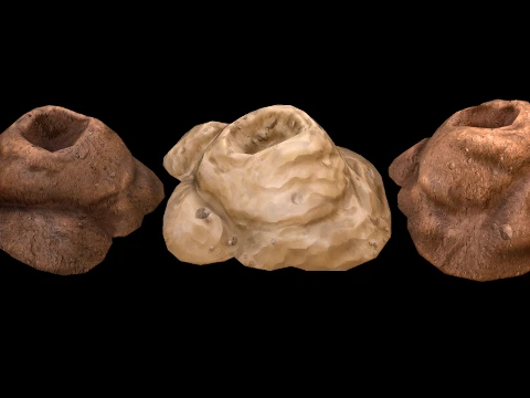 Pile Of Earth Stylized Archaeological Excavation Treasures 3D Model