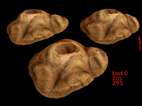 Pile Of Earth Stylized Archaeological Excavation Treasures 3D Model