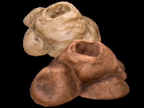 Pile Of Earth Stylized Archaeological Excavation Treasures 3D Model