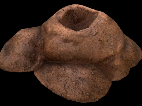 Pile Of Earth Stylized Archaeological Excavation Treasures 3D Model