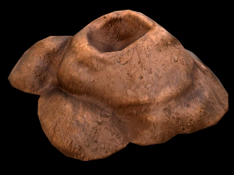 Pile Of Earth Stylized Archaeological Excavation Treasures 3D Model