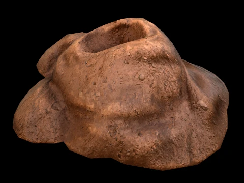 Pile Of Earth Stylized Archaeological Excavation Treasures 3D Model
