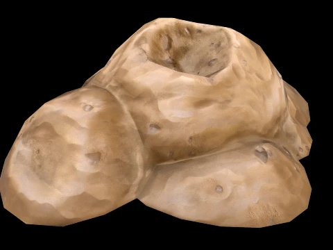 Pile Of Earth Stylized Archaeological Excavation Treasures 3D Model
