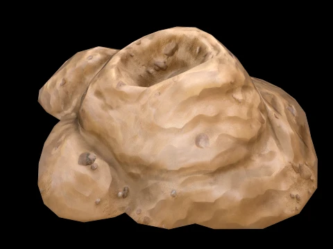 Pile Of Earth Stylized Archaeological Excavation Treasures 3D Model