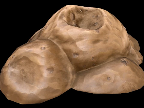 Pile Of Earth Stylized Archaeological Excavation Treasures 3D Model