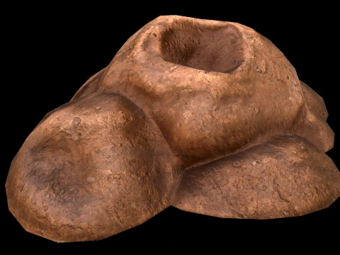 Pile Of Earth Stylized Archaeological Excavation Treasures 3D Model