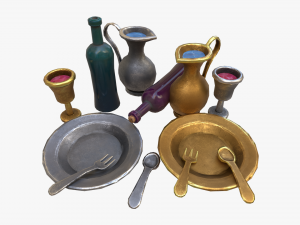 stylaized dishes Modelo 3D