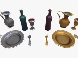 stylaized dishes 3D Model