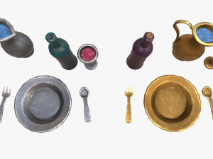 stylaized dishes 3D Model