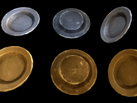 Stylaized Dishes Kitchen Utensils Drinking in a Tavern 3D Model
