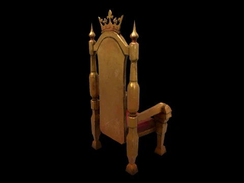 Stylized Throne Medieval Royal Armchair Furniture 3D Model